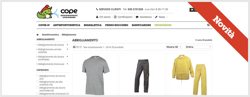 Shop Cope: nuovo abbigliamento da lavoro